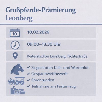 Großpferde-Prämierung im Reiterstadion Leonberg